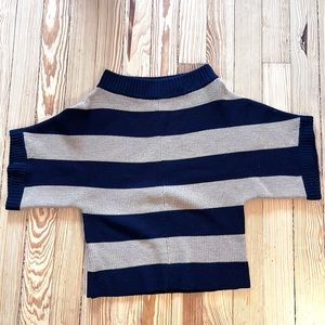 Tory Burch 100% Wool Striped Short Sleeve Pullover Sweater- XS
